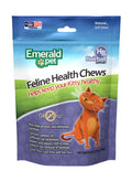 Emerald Pet Feline Health Chews Hairball Support — Natural Grain Free Feline Hairball Control Chews — Hairball Control Cat Supplements for Hairball Prevention and Elimination — Made in USA, 2.5 oz