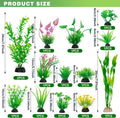 Ameliade 14 PCS Soft Plastic Aquarium Plants Green Fish Tank Decor Set