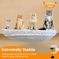 LANERmooos Cat Desk Bed, Cat Perch for Home Office, 360°Rotating & Adjustable Shelf, Removable Comfortable Soft Pet Nest Bed, Modern Unique Kitten Furniture Attachment for Game Tables (Grey)