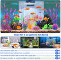 QUOZUO 15 Pcs Aquarium Artificial Plastic Plants Decorations and Resin Barrel and Coral Rock Cave Set, Fish Tank Accesso