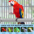 KATUMO Parrot Perch - Stainless Steel African Grey Perch Bird Cage Accessories for Small to Large Parrots (11.8 x 1.2 in