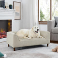 Sailret 39.75" Modern Pet Sofa with Backrest and Armrests, Comfortable Foam Cushion Dog Couch for Small and Medium Dogs, Stable Leg Design for Living Room