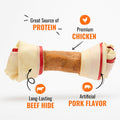 Good ‘n’ Fun Triple Flavor 8-Inch Bone for All Dogs, 1 Count, Treat Your Dog to Long-Lasting Chews Made with Beef Hide, Chicken and Artificial Pork Flavor