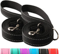 SUNNQ 2-Pack Reflective Leash 6ft - Nylon Leashes for Small, Medium, Large Dogs, Puppies, Cats - 6ft Training Leash with D Ring (Black, 1" X 6FT(2-Pack))