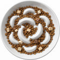 Ceramic Cat Slow Feeder Bowl - 6.3'' Wide Opening Whisker Friendly Cat Plate for Dry and Wet Food - Cute Maze Feeder Dish Helps Reduce Vomiting - Microwave and Dishwasher Safe - White