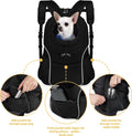 WOYYHO Pet Dog Carrier Backpack Small Dog Front Backpack Ventilated Dog Carrier Back Pack with Storage Pockets, Adjustable Straps & Safety Belt for Travel Hiking Outdoor (Size M: 5-9 lbs, All Black)