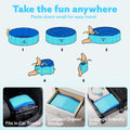 Sloosh Foldable Dog Kiddie Pool - Portable Hard Plastic Doggie Swimming Pool, Anti-Slip Collapsible Pets Bath Tub Suitab