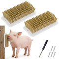 2Pcs Pig Enrichment Toys, Mini Pig Self Cleaning Brushes with Anti Slip Grip & Dual Hanging Holes, Encourages Natural Be