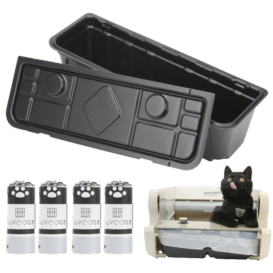 LUVCOSY 1 Permanent Waste Receptacles with 40 PCS Litter Box Liner for Littermaid 1St/2nd Edition Automatic Cat Litter B