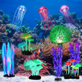 Frienda 8 Pcs Glowing Aquarium Fish Tank Decorations, Blue, Pink