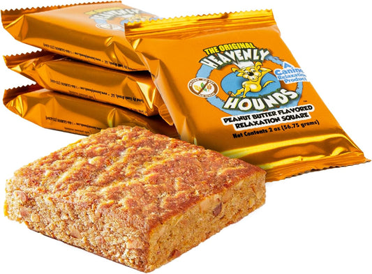 Heavenly Hounds Peanut Butter Chews - Anxiety Relief for Dogs - Natural Ingredients - No Hemp Calming Snacks, 2 Oz - Pac