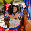 Frienda 4 Pcs 4th of July Horse Fly Mask with Ears 250th Anniversary Horse Face Covering Elasticity Smooth Comfortable M