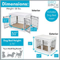 BIRDROCK HOME Decorative Dog Kennel with Pet Bed - Small Indoor Pet Crate, Double Door Design, Engineered Wood & Metal W