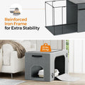 Hidden Cat Litter Box Enclosure with Cat Bed, Foldable Fabric Cat House