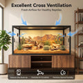 120 Gallon Reptile Enclosure 48" x 24" x 24", Front Opening Reptile Enclosure with Tempered Glass Doors, Safety Lock & S