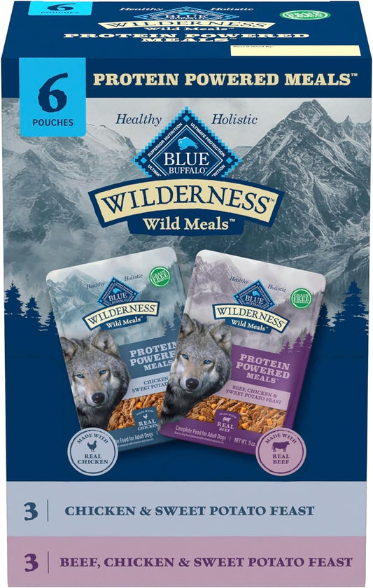 Blue Buffalo Wilderness Variety Pack Wet Dog Food, Grain-Free, 9 oz, 6 ct