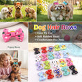 Puppy Hair Bows Small Dog Mini Rubber Bands Doggie Bowknot Pet Grooming Accessories 60pcs (30 Pairs) - Puppy Bows for Small Dogs Girl