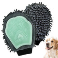 Histotree Green Double-Sided Dog Bath Glove Dog Washing Glove Massage Dog Brush Glove for Dogs and Cats Chenille Absorbent Pet Towel Mitt Pet Grooming Glove for Hair Removal Glove