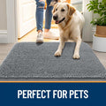 OLANLY Dog Door Mat for Muddy Paws 48x30, Super Absorbent Chenille Mud Mat