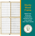 MYPET Wire Mesh Dog Gate: 29.5"-40" Wide, Pressure Mounted with No Tools; Expandable, Durable Pet Gates for Doors and Hallways, 37" Tall, Made with Sustainable Hardwood
