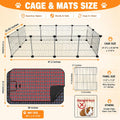 FHTONGE Large Guinea Pig Cage Habitat with 2 Waterproof Mats, 12xC&C Panels