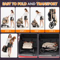 Medium Dog Stroller, Kenyone Pet Stroller for Medium Dogs Up to 55lbs, Lightweight Aluminum Frame, One Click Folding, Large Cat Stroller with No Zip Entry, Detachable Mesh, Multiple Pockets