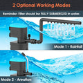 U - V Aquarium Filter for Green Water Cleaning with Aeration/Rainfall Modes