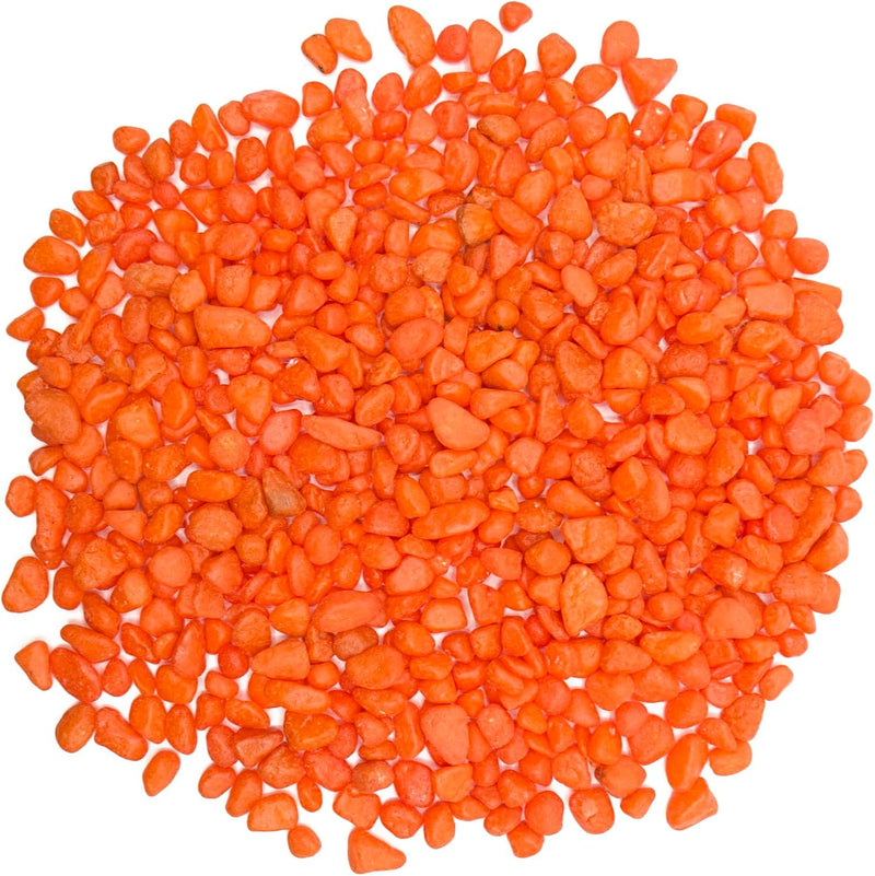 Orange Pebbles for Crafts, 0.9 Pound Natural Polished Aquarium Gravel, Decorative Pebbles for Indoor Plants, Turtle Tank
