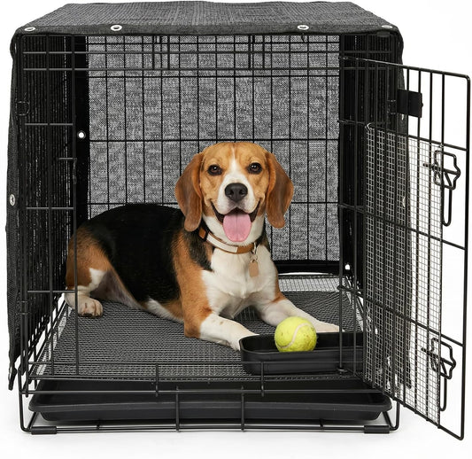 ColourTree Dog Crate Shade Cover 3' x 5' Black Knitted Mesh with Grommets