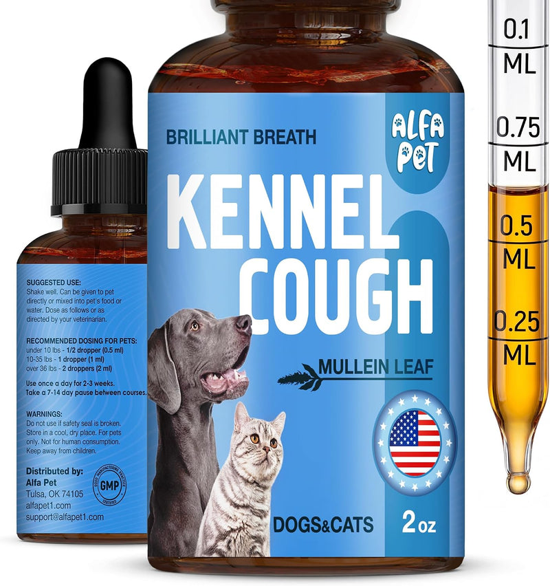 Kennel Cough Medicine for Dogs Helps with Dry, Wet, Barking Cough – Cat and Dog Cough Medicine Soothes and Calms Irritat
