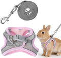 Bunny Harness and Leash Set Breathable Pet Rabbit Harness and Leash Set Soft Rabbit Leashes Reflective Strips Jacket Esc