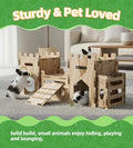 HIIMALEX Large Wooden Bunny Castle Rabbit House Indoor Small Animal