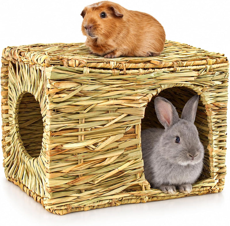 HERCOCCI Extra Large Grass House for Rabbit, Foldable & Comfortable House