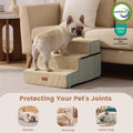 Gardner Pet Dog Stairs for Small Dogs 14" H, 3-Step Extra Wide Dog Steps for Bed, Pet Stairs for Bed and Couch with Dura