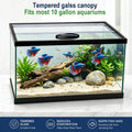 Clear Tempered Glass Aquarium Canopy Replacement Lid 19.33x9.84x0.16in Fish Tank Hood Fits Most 10 Gallon Aqueon Tanks f