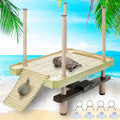 Large Turtle Floating Basking Platform with Feeding Area, Turtle Floating Docks Reptile Climbing Pier and Basking Platfo
