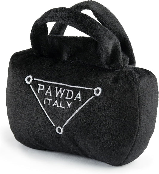 Haute Diggity Dog Pawda Handbag Plush Dog Toy, Designer Parody Chew Toys