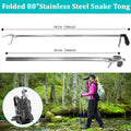 Snake Grabber Tool, 78 Inch Heavy Duty Snake Tongs, Stainless Steel Reptile Catcher Grabber with Anti-Slip Grip, Wide Ja