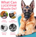 LUCKYPAW Dog Muzzle for Large Medium Small Dogs German Shepherd Labrador