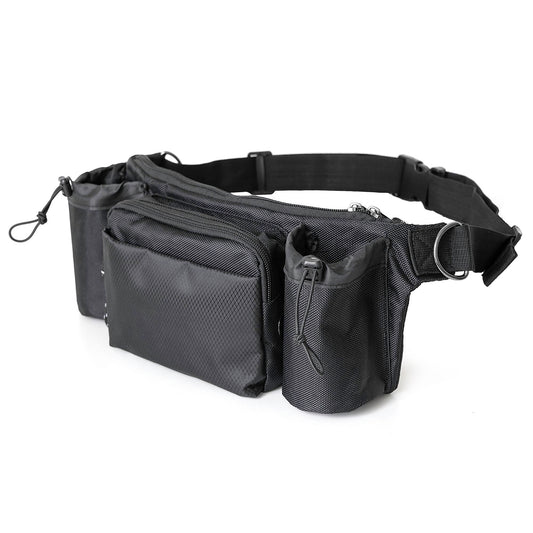 Dog Walking Waist Pack with 2 Water Bottle Holders, 2 D-Rings, Fanny Pack for Walking Running Hiking
