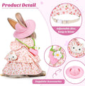 Weewooday 2 Sets Rabbit Clothes with Harness Leash Hat Mini Bag, Stylish