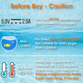 10W 5V/2A USB Super Mini Aquarium Betta Heater LED Digital for up to 1 Gal Tanks