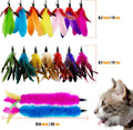 CATENEED Cat Feather Toys Refill, 16 Pieces Cat Wand Replacement Feathers Toy for Indoor Cats