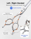 ULG Curved Dog Shears for Grooming, 7 Inch Professional Curved Dog Grooming Scissors for Trimming and Cutting, Japanese Stainless Steel Pet Hair Scissors