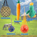 Horse Toys for Horses 5 PCS Set, Goats Enrichment Toys, Including Hay Net, Hay Ball, Toy Ball, Squeaky Duck, Plush Carro