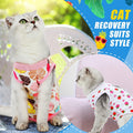 4 Pieces Cat Recovery Suits Body Wraps Breathable Kittens Recovery Clothes for Cats Small Dogs Abdominal Weaning(Banana,