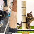 Natural Sisal Rope for Cat Scratcher, 1/4 Inch x 164 Feet Cat Rope, Heavy Duty Sisal Twine for Cats Scratching Post Replacement, and Crafts Gardening Home Decorating