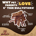 Woofley's 6 Inch Bully Sticks for Small Dogs - (30 Count) - Bully Sticks for Dogs - Long Lasting Bully Stick Dog Chews