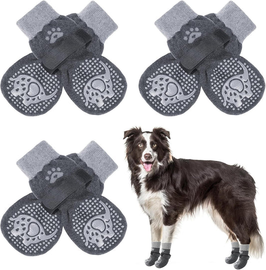 SCENEREAL Anti Slip Dog Sock to Prevent Licking Paws for Hardwood Floors, Boots & Paw Protector Shoes for Hot/Cold Pavem