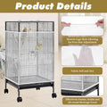 Hpmjz White Bird Cage Seed Catcher Adjustable Soft Birdcage Cover Reusable Nylon Mesh Birdcage Net Lightweight Skirt Seed Guard for Parrot Cage Stop Scatter Breathable Round Square Canary